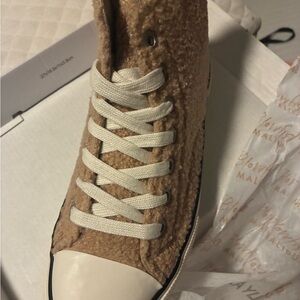 Teddy Tan High-Top Sneakers with White Laces